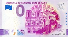 85 LES ACHARDS Viollet-Le-Duc & Notre-Dame de Paris, 2025, Billet Euro Souvenir