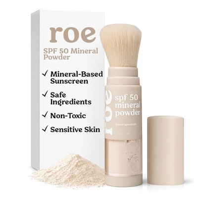 - Kids SPF 50 Brush On Mineral Sunscreen Powder EWG, Reef-Friendly, Easy to A...
