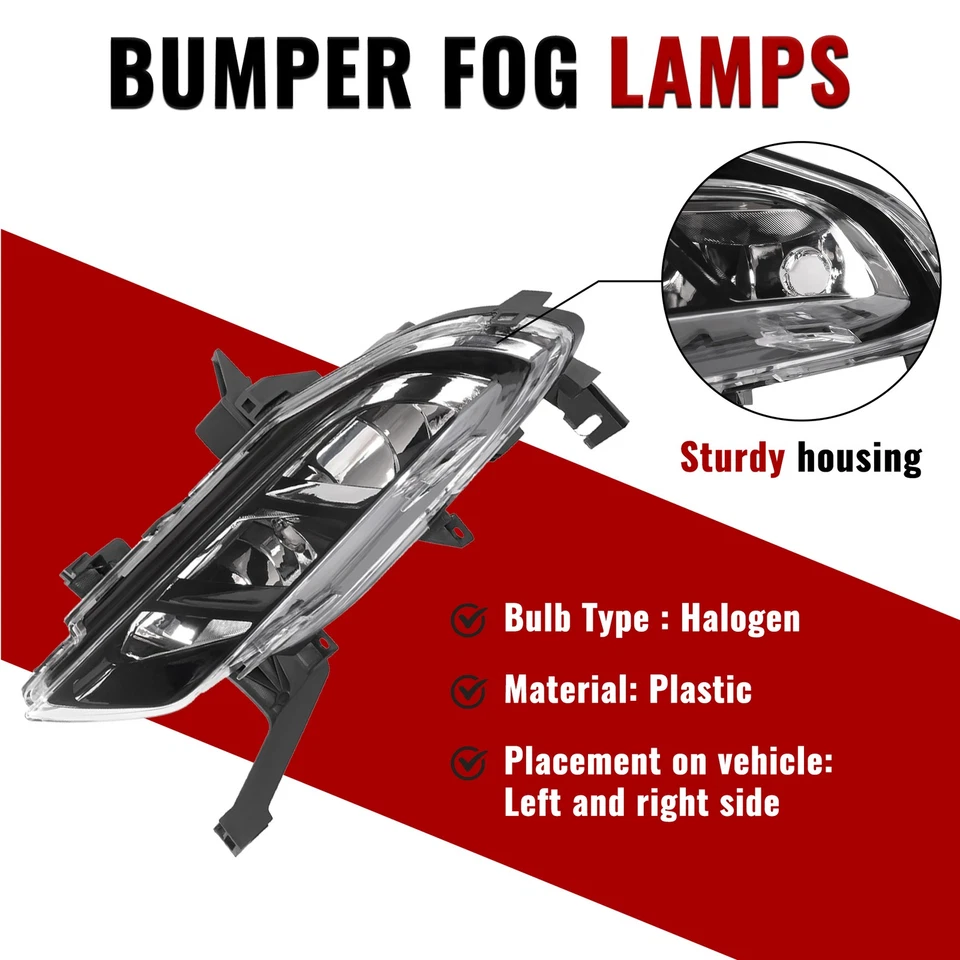 Driver Passenger Fog Driving Light Lamp For Nissan Maxima 2016 2017 2018 2019 - Image 3 of 4