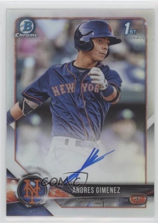 2018 Bowman Chrome Prospect Refractor 437/499 Andres Gimenez #CPA-AG Auto 5j0