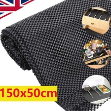 Black Anti Slip Mat Roll 150x50cm Grip Matting Matt Drawer Liner Multi Purpose