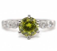 2CT Peridot  Topaz 925 Solid Genuine Sterling Silver Ring Jewelry Sz 8