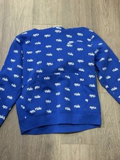 Nike Boys Blue Graphic Logo Pullover Sweatshirt Crew Neck Long Sleeve Pockets