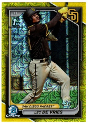 Leo De Vries [Yellow Mojo] #BCP-179 2024 Bowman Chrome Prospects card