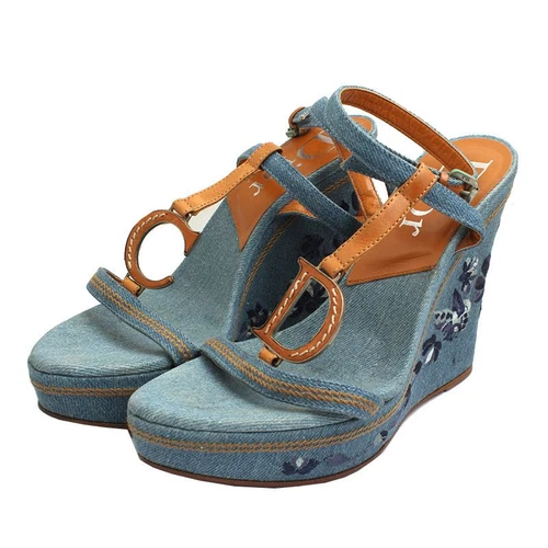 Sandales plateforme en denim Dior 36,5 44247099