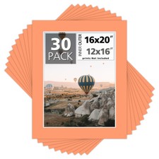 16x20 Orange Picture Mat with White Core for 12x16 Picture Photo Acid Free