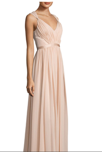 vera wang neck pink dress pleated nwt bloom blush gown