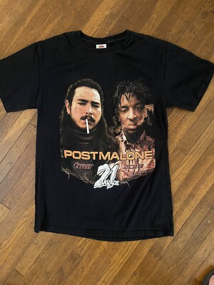 Post Malone 21 Savage 2018 Tour Concert T-Shirt Size S