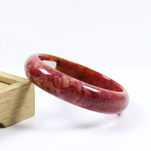 Bracciale 60mm Cinese 100% Natura Nuovo Rosso Marrone Giada Xiuyu Gemme J7541