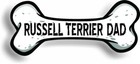 Dog Dad Russell Terrier Bone Car Magnet Bumper Sticker 3"x7"