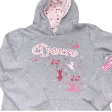 Justice grey dance sweatshirt hooded size XLarge/16 girls