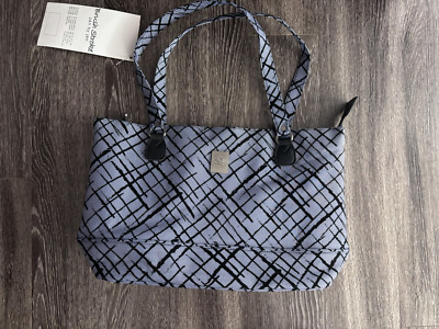 NWT Jenni Chan Brush Strokes Shopper Tote Luggage Black White Shoulder 17.5''