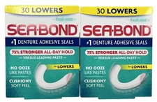 Sea-Bond Denture Adhesive LOWERS 30 ct ( 2 boxes ) MINT green