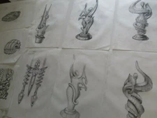 COLLECTION DRAWINGS ILLUSTRATION ABSTRACT SCULPTURE DESIGN MODERNISM STATUE