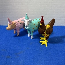 Ankyo Farm Animal With Outfit & Party Hat Happy Birthday Figures Cake Toppers