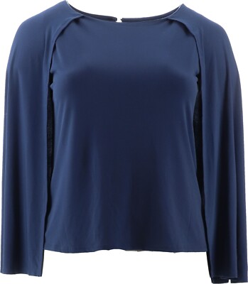 IMAN Global Chic Caped Shell NAVY M NWOT (249)