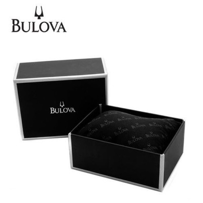 Bulova Mens Black Ion Plated Stainless Steel Crystal Quartz Watch  