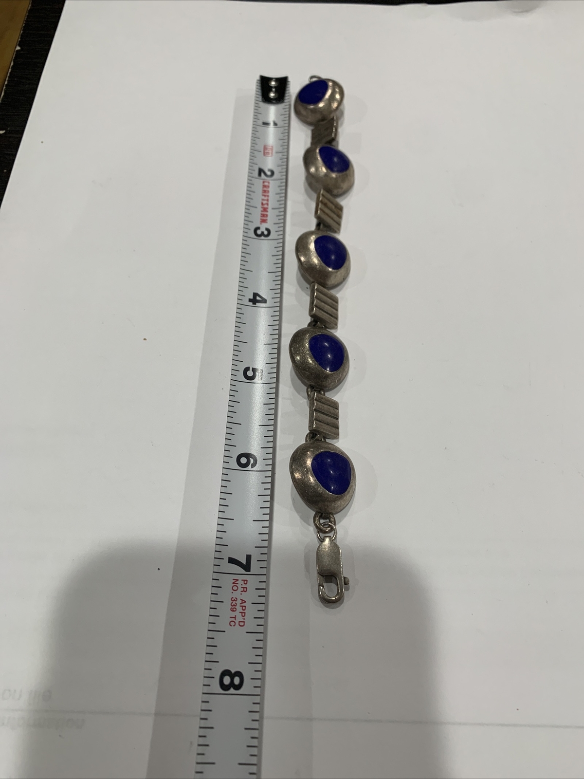 Mexican Sterling Blue Stone Bracelet Gem
