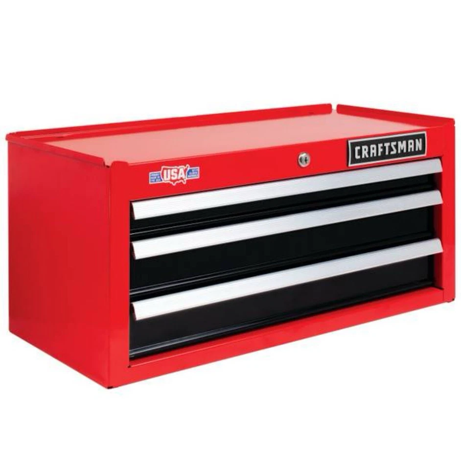 Craftsman 26" em 3 gavetas aço resistente caixa de ferramentas média armário de armazenamento - Imagem 2 de 4