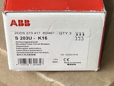 ABB S203U-K16 240V 3 Pole 16 Amp Din Rail Mounted Circuit Breaker
