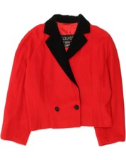 Laurel Womens Double Breasted Jacket Eu 38 Medium Red Wool Aj76