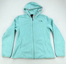 The North Face Fleece Hoodie Jacket Women's Size S Full Zip Mint Green Half Dome