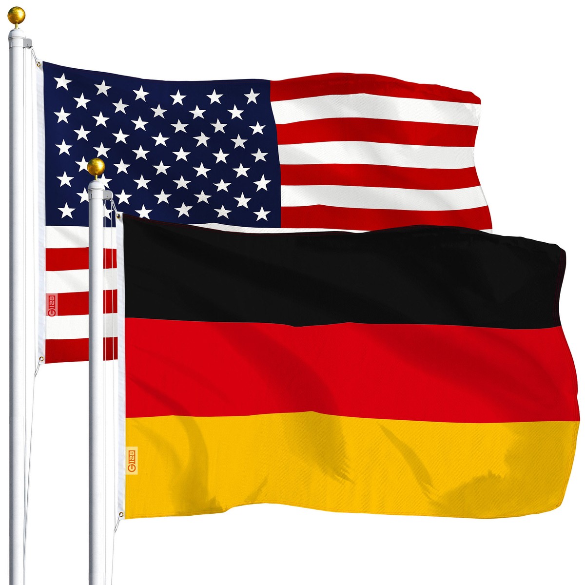 Combo 2 Bandiere 3&times;5 Piedi &ndash; USA America + Germania Aquila &ndash; Grommet In Ottone &ndash; Trade Winds