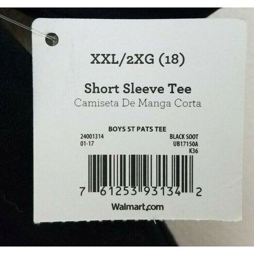 Shamrock Skull T Shirt Youth XXL Black Crew Neck Short Sleeve St Patrick Day New - Picture 4 of 4