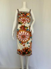DOLCE GABBANA Draped Sheath Dress in Viscose Lined with Silk and Elastine Sz 36