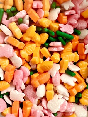 Easter Spring Sprinkles Mix ~ Bunnies, Carrots ~ Cakes, Cookies, Cupcakes ~ 1 oz
