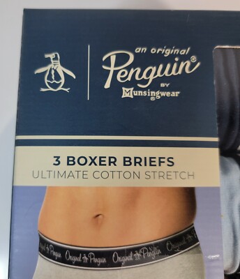 Penguin Underwear 3 Pack Boxer Briefs Men's S (28-30) Blue