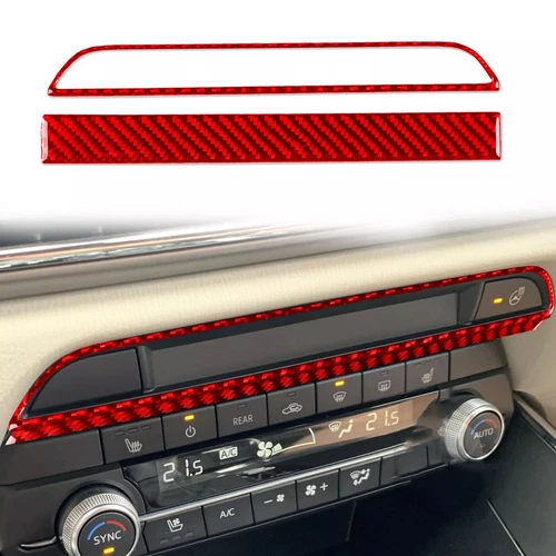 27Pcs Red Carbon Fiber Interior Full Set Panel Trim Cover For Mazda CX-9 2016-23 - Picture 6 of 18