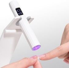 Cordless Nail Lamp with Stand, Mini Handheld UV Light with LCD Display for Gel N