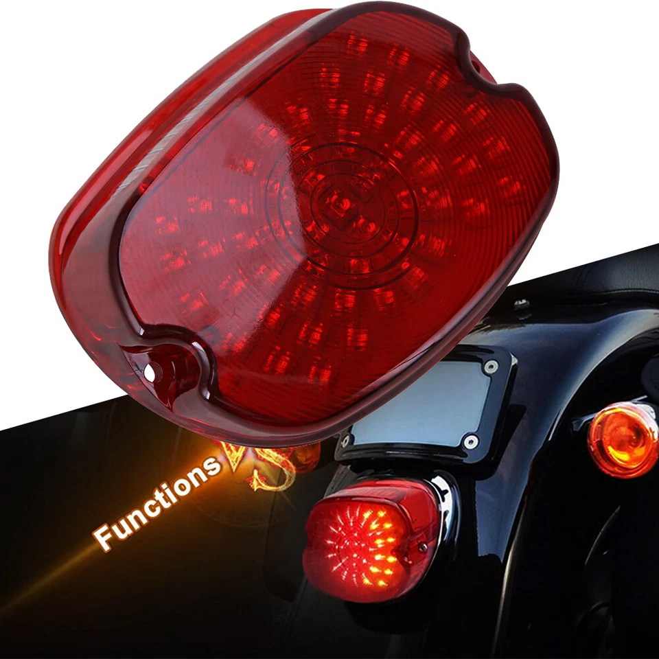 LED Tail Light Turn Brake Red for Harley Dyna Road King Fatboy Softail Sportster Foto 3 de 4