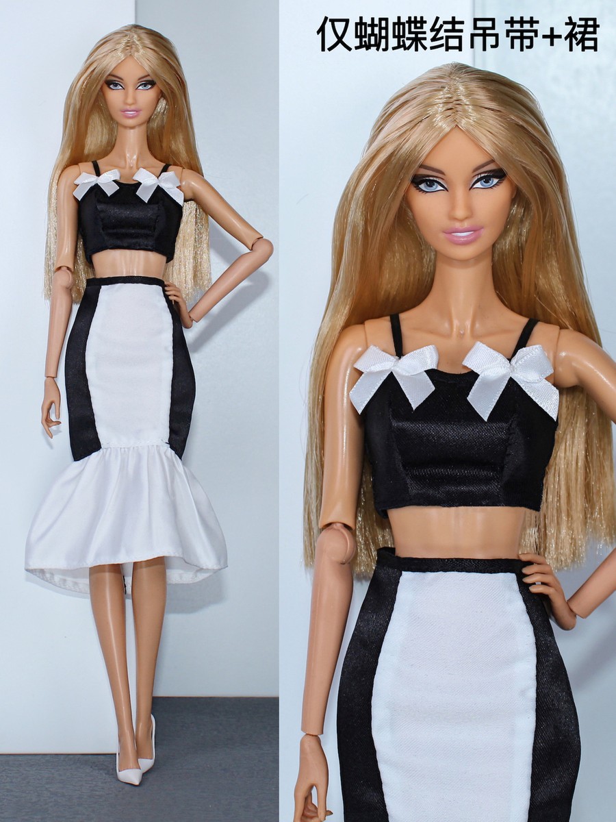 Sexy White Black 1/6 Doll Clothes For 11.5" Dolls Accessories Outfits Top Skirt Sexy White Black 1/6 Doll Clothes For 11.5" Dolls Accessories Outfits Top Skirt