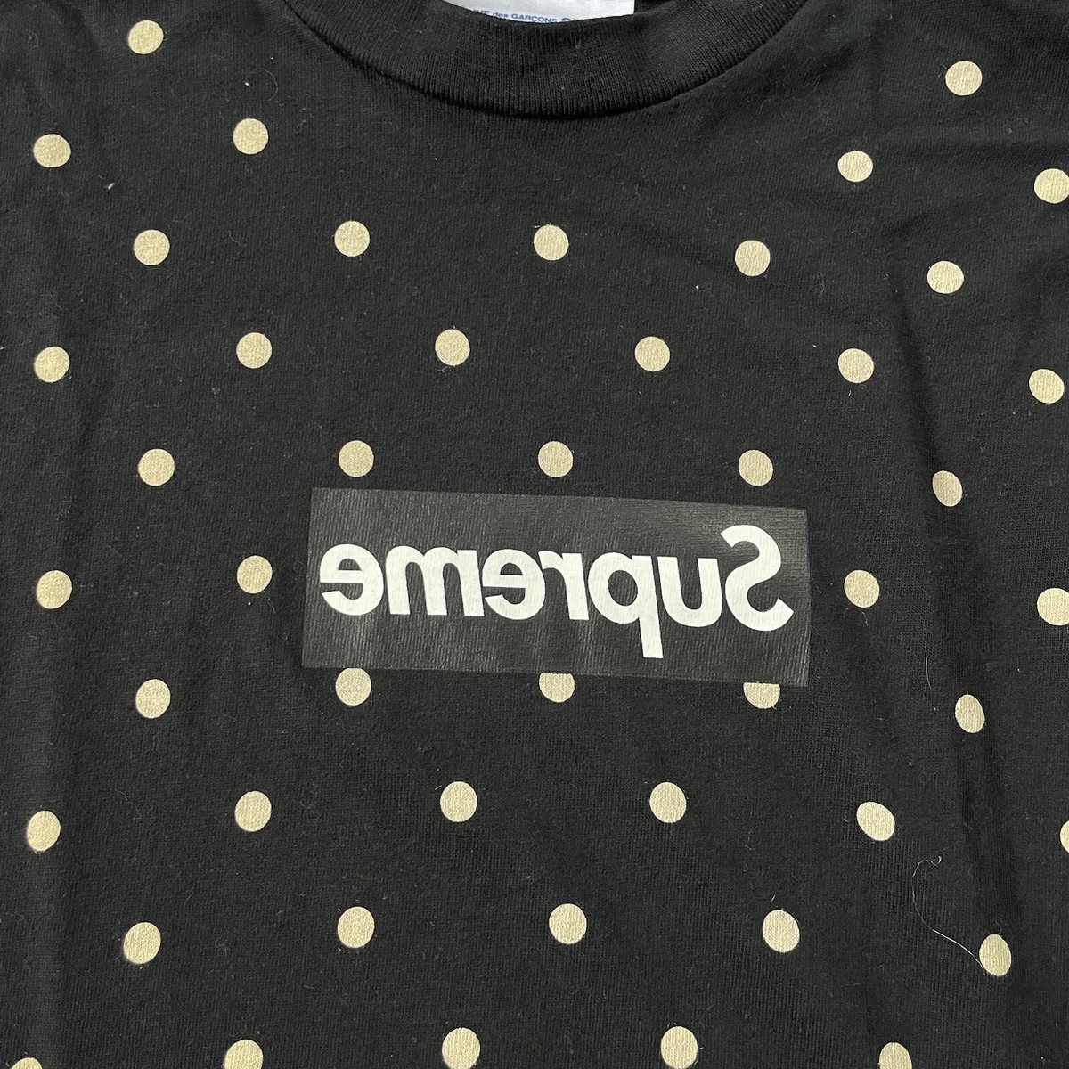 RARE Supreme x Comme Des Garcons Black Polka Dot T-Shirt Size L