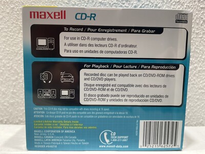 Maxell CD-R 10pk 700MB 80 Min Data Music Photos Blank Media