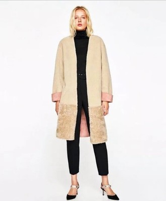 suede look coat zara