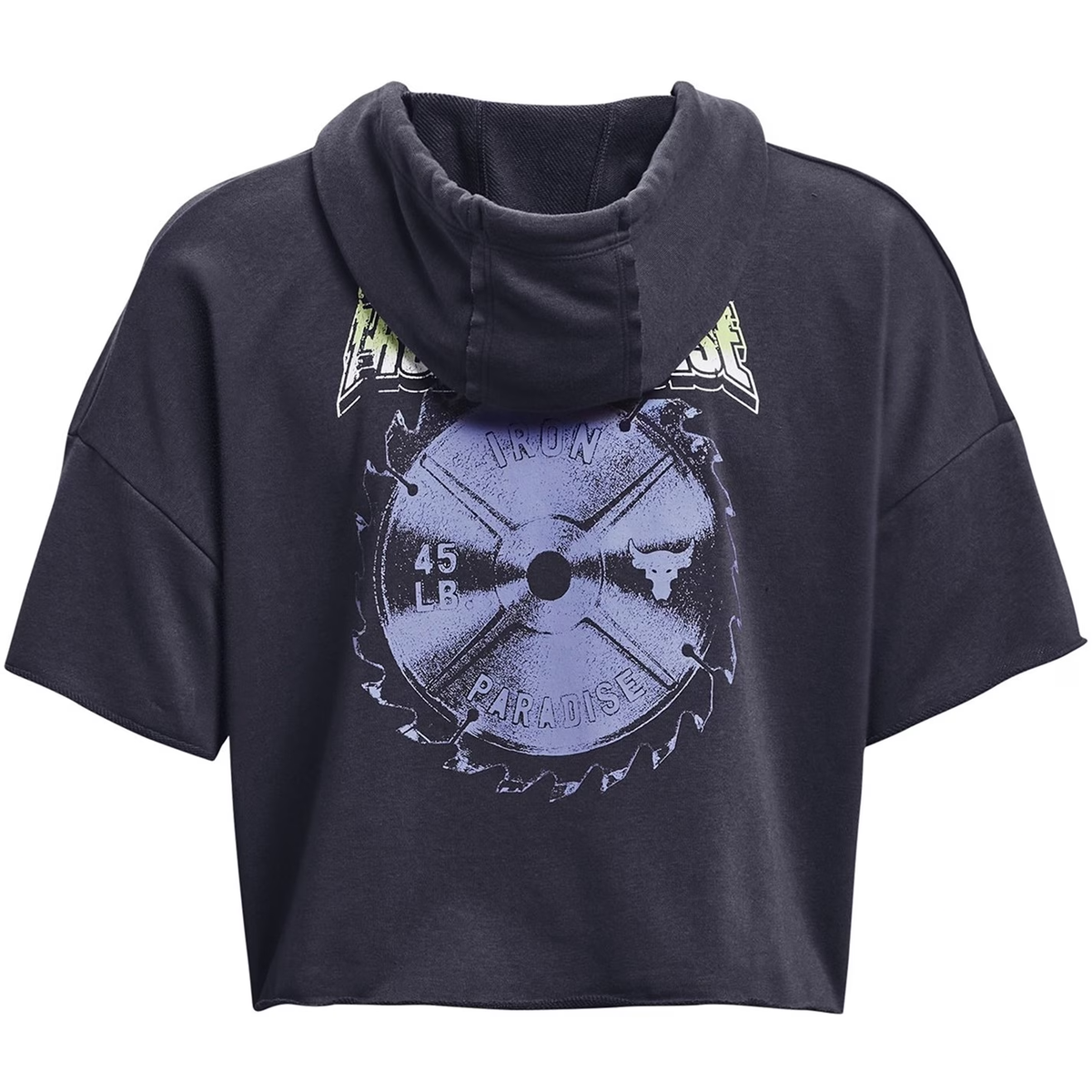 Under Armour Women's Project Rock Rival Terry Short Sleeve Hoodie