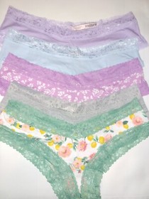Victoria Secret 5 pack No Show Lace Panty Lot Sexy S M L XL XXL cheeky floral