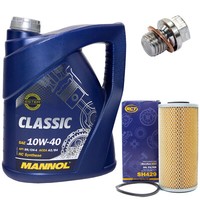 MotoröL Set 10W-40 5 Liter + ÖLfilter SH 429 + Schraube FüR Mercedes E-Klasse SL