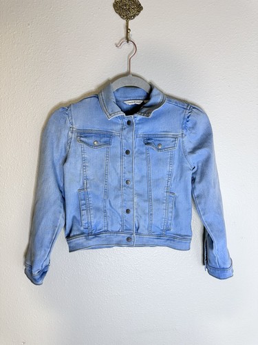 Janie & Jack Girls Denim Heart Embroidered Jacket Size 7-8 Years