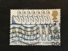 GB 1977 SG1046 12 DAYS OF CHRISTMAS 7P SEVEN SWANS & EIGHT MAIDS - USED