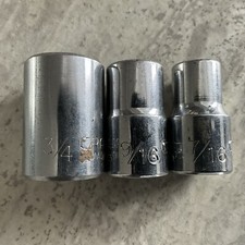 Craftsman Shallow Socket Set 3/4 9/16 7/16 Made in USA 1/2 Drive 12 Point