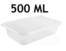 10x 500ml Unbranded Plastic Container Food Storage MealPrep Heavy Duty Microwave