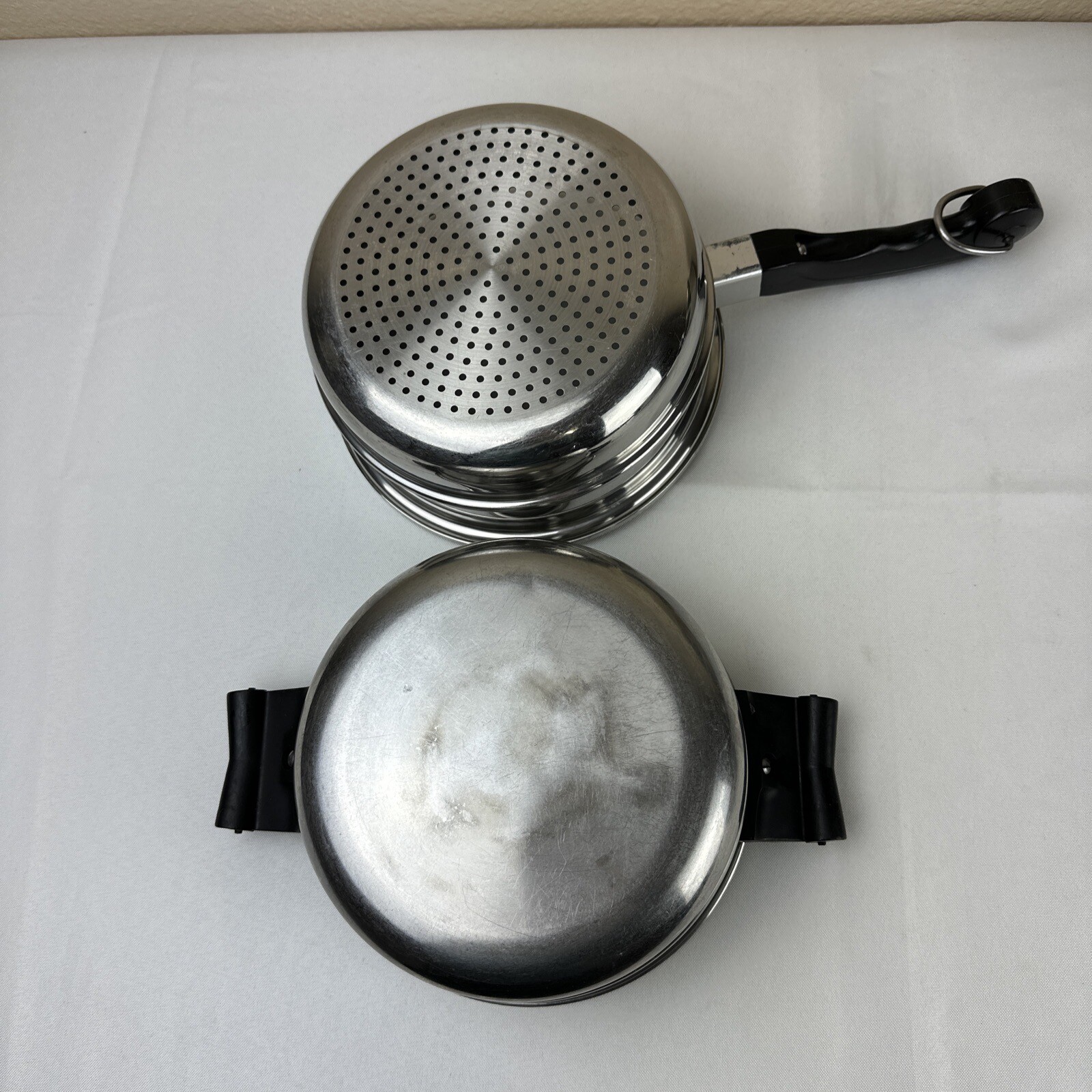 Vtg Saladmaster Set Pots Pans 188 Tri Clad Stainless Steel 9 Pc Vapo