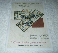 Trillium Ridge Quilt Patterns - Woodland Path Table Set  - New