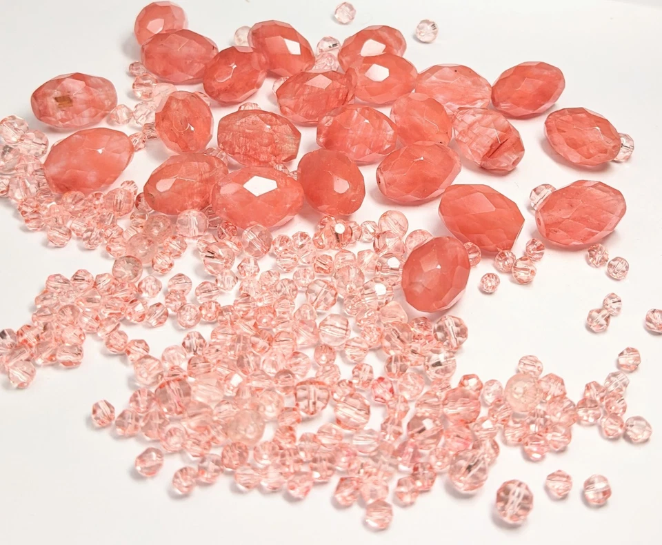 Quartz Beads Cherry Quartz Oval Beads for Jewelry Making Mix  200+ pcs - Image 4 of 4