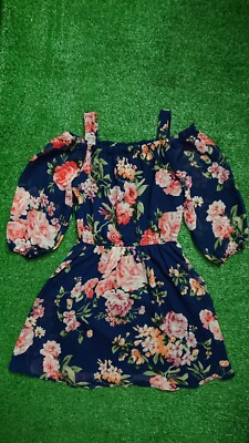 Girls Junior Lily Bleu Dress Cold Shoulder Size