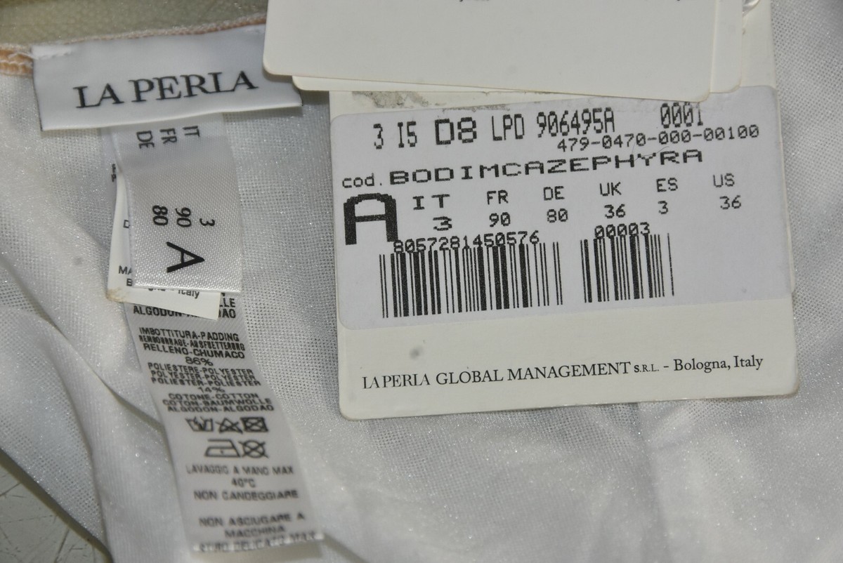 Bustier Combinaison La Perla Zephyra Blanc Dentelle - Taille 36A (IT 3/FR 90) - Neuf Avec étiquettes